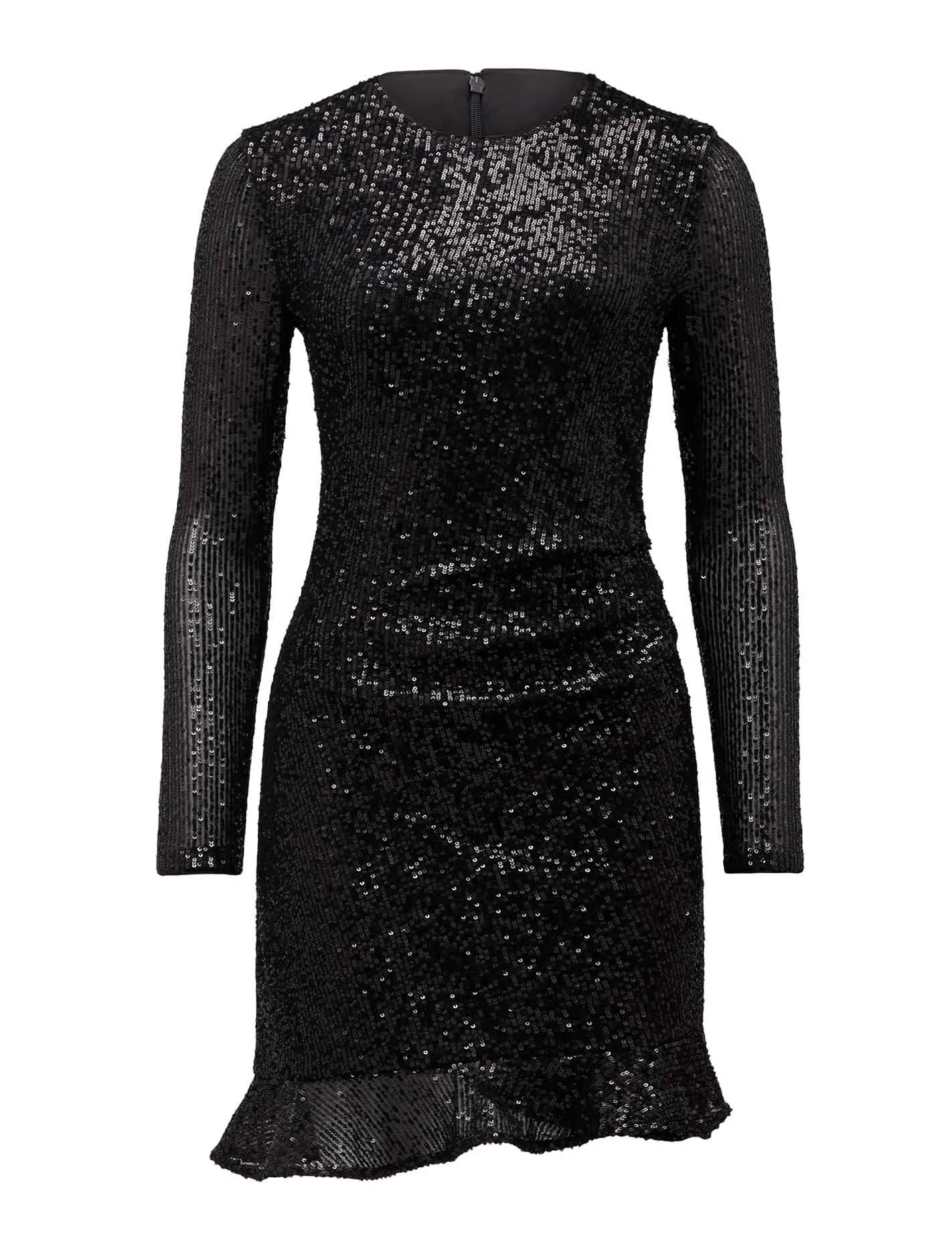 Delora Draped Long Sleeve Sequin Mini Dress