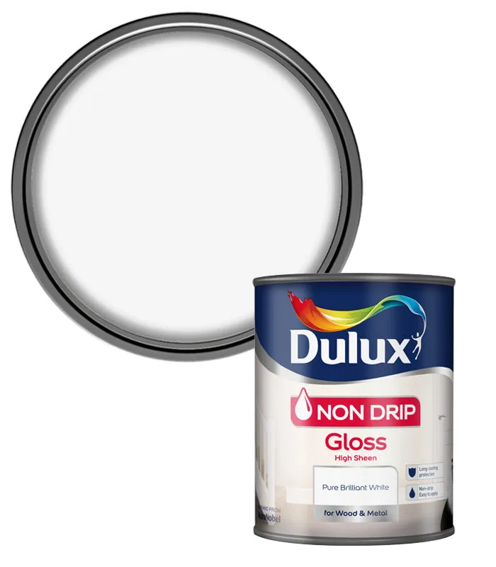 Dulux Non Drip Gloss Paint - Pure Brilliant White