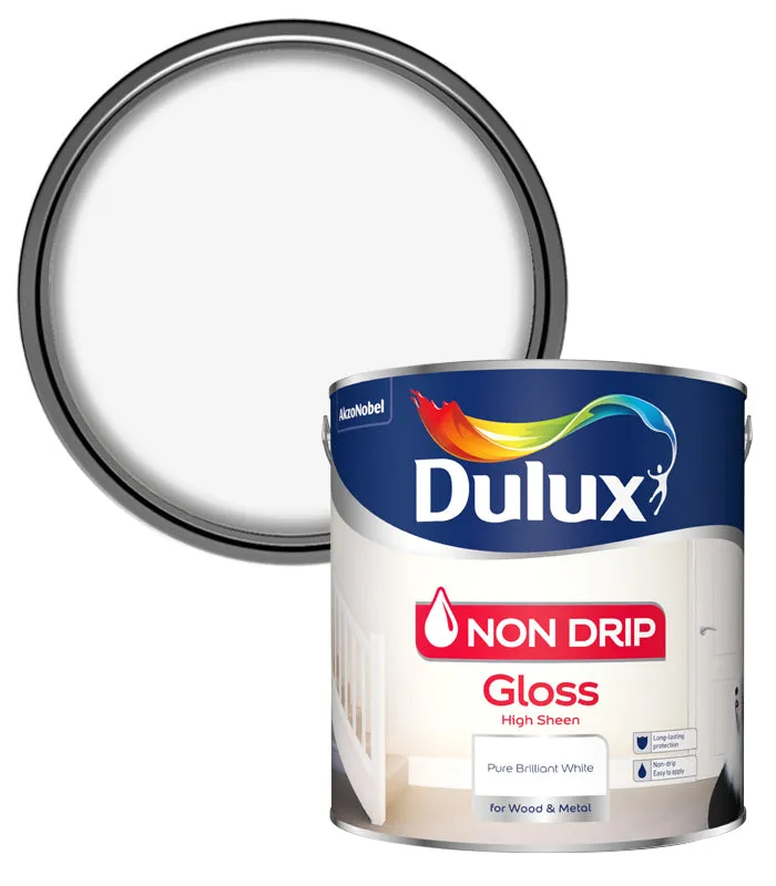 Dulux Non Drip Gloss Paint - Pure Brilliant White
