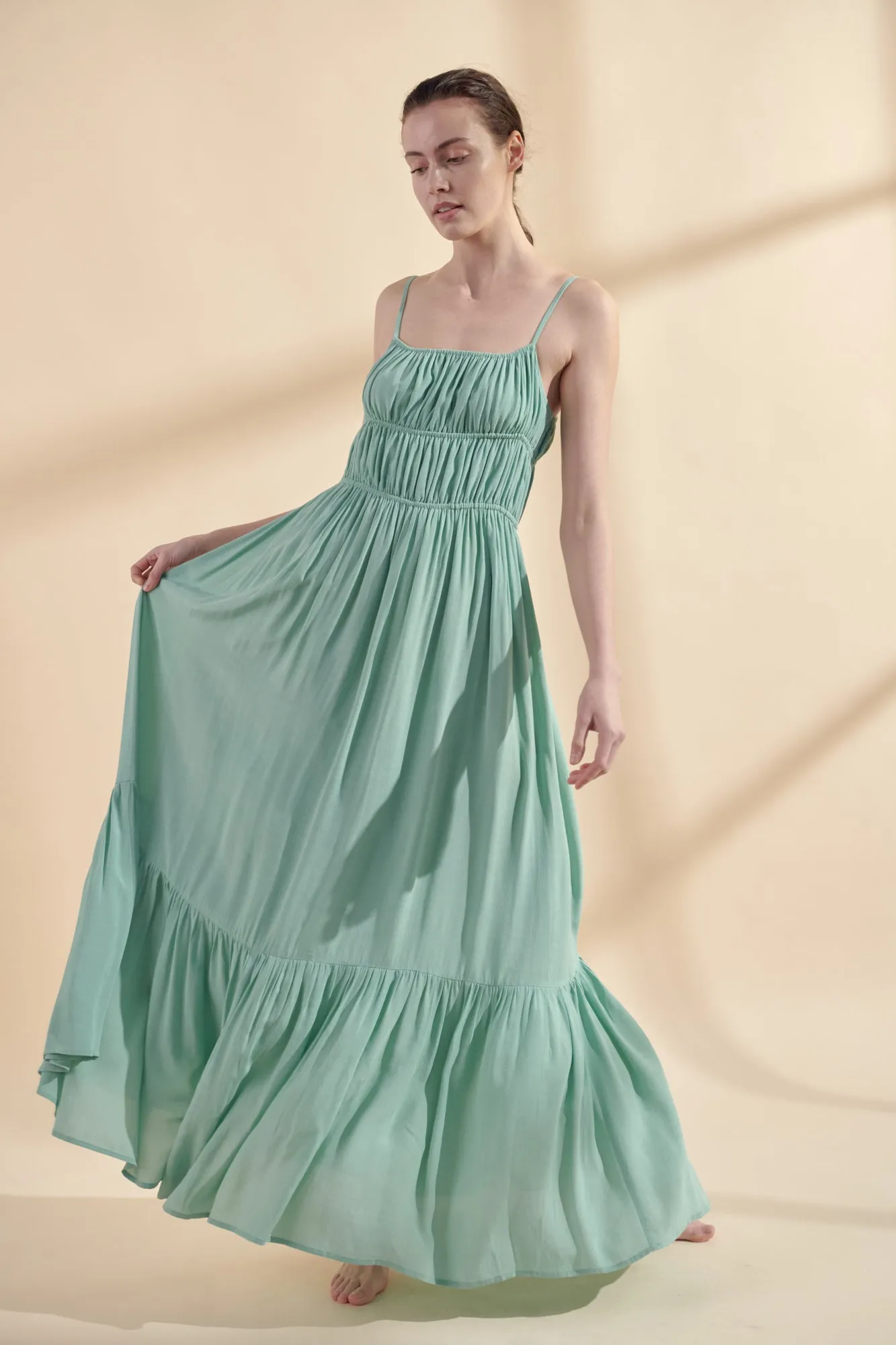 Flounce cami maxi dress