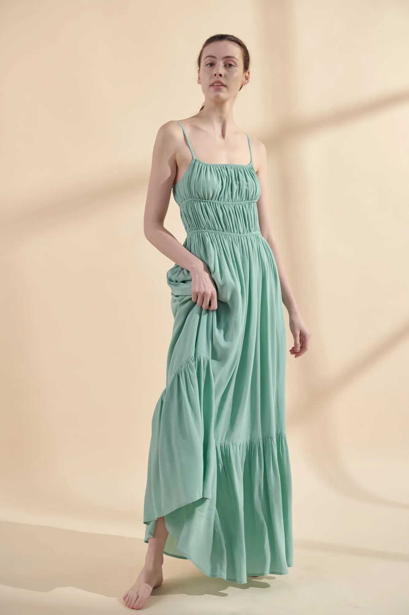 Flounce cami maxi dress