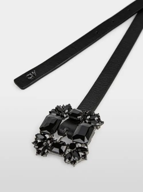 GLITTER RHINESTONE BUCKLE BELT