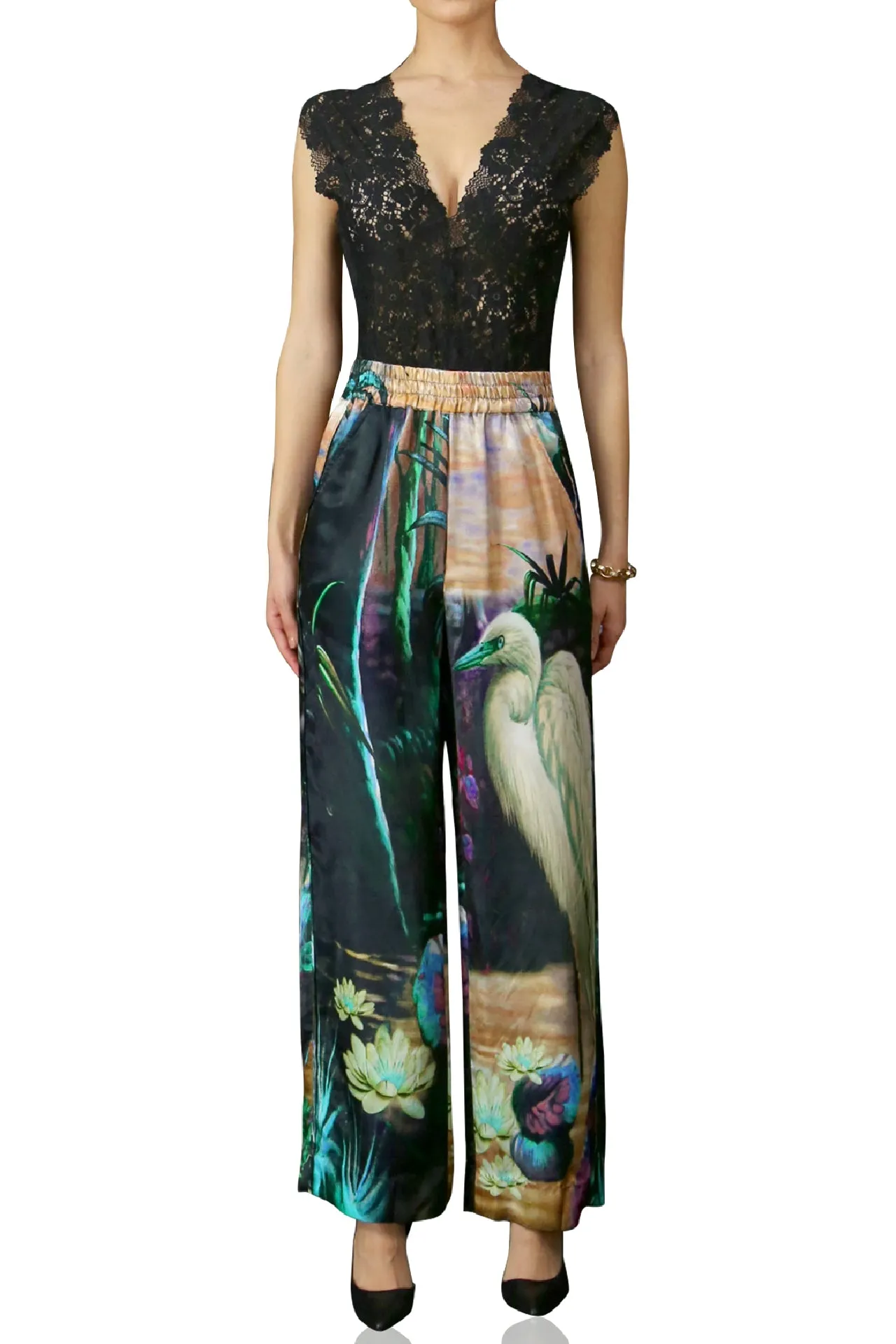 Nature Print Straight Leg Pants
