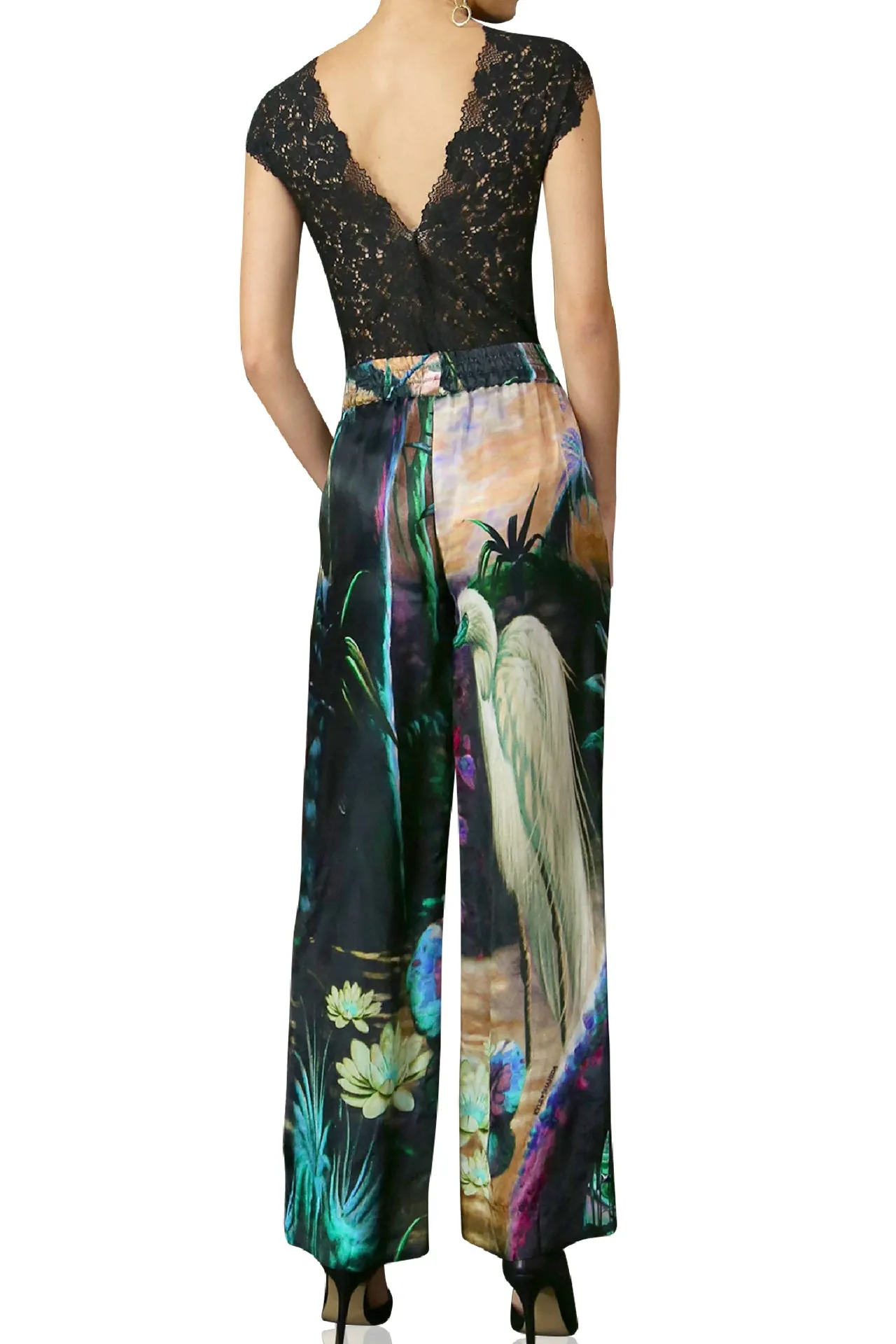 Nature Print Straight Leg Pants