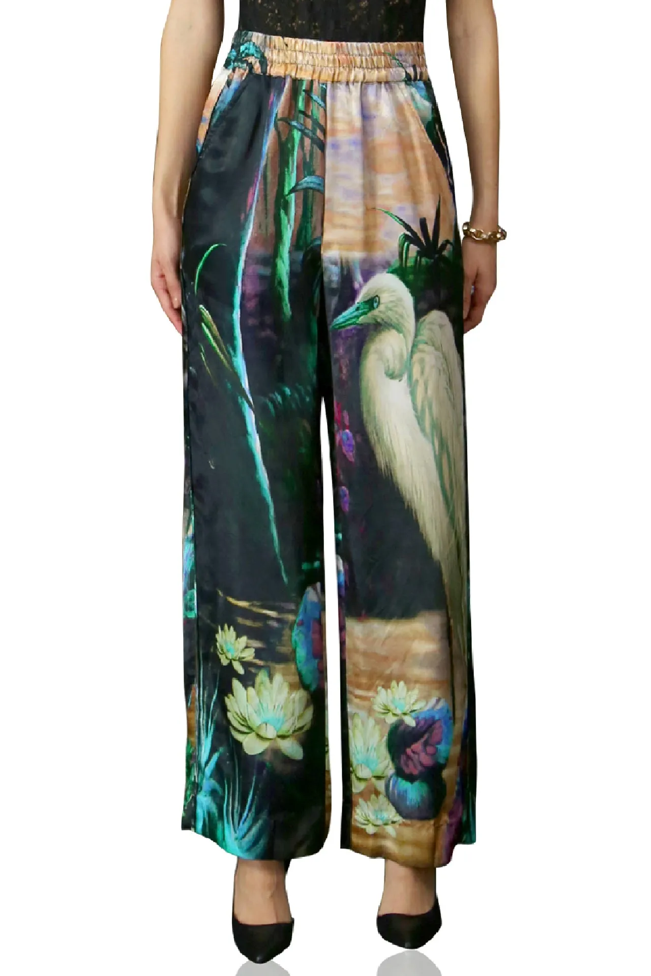 Nature Print Straight Leg Pants