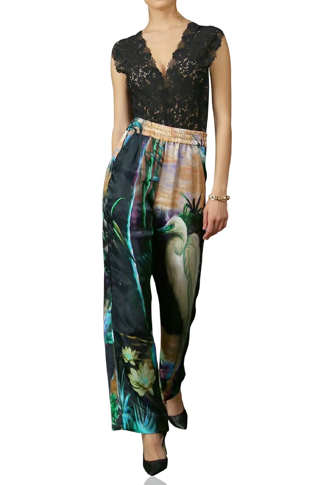 Nature Print Straight Leg Pants
