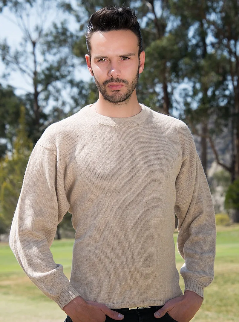 Premium Alpaca Crewneck Sweater for Men