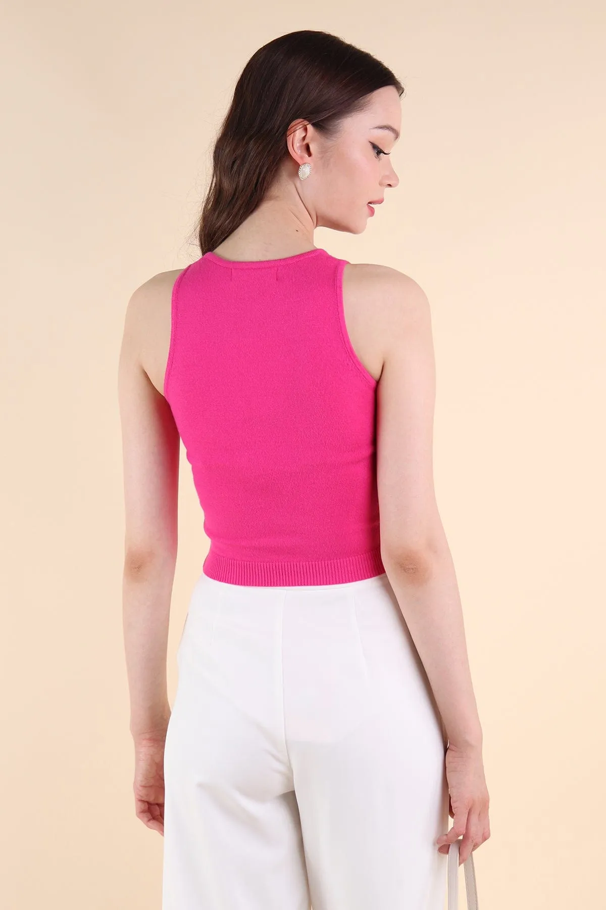 SMITHSON V2 RACER KNIT TOP IN BARBIE PINK