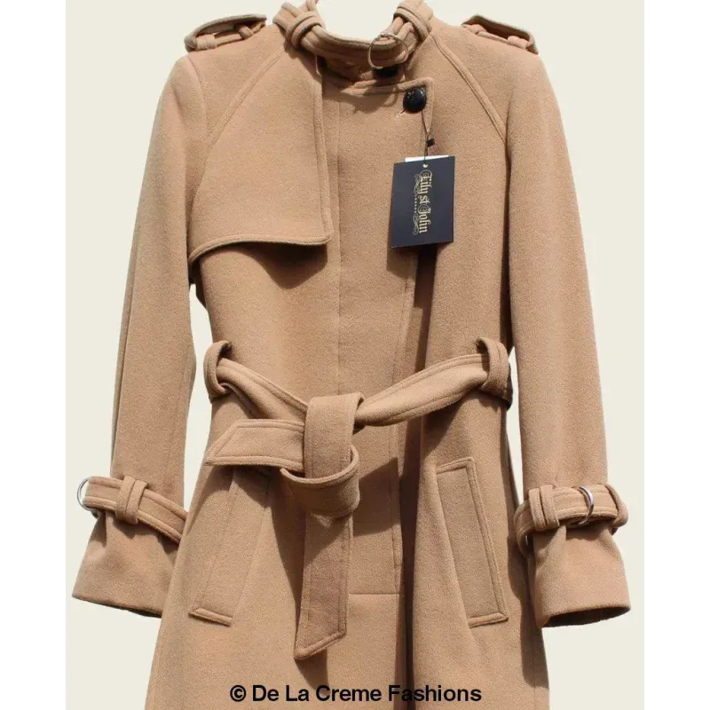 Tailored Stylish Collarless Trench Coat