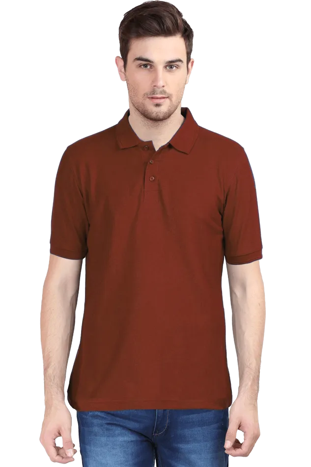 Unisex Maroon Super Combed Cotton Polo T-Shirt